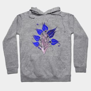 Blue Tulips In Artistic Ottoman Turkish Style Hoodie